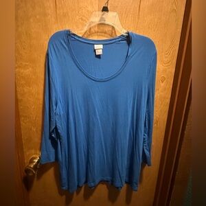 Chico's Vibrant Blue Long Sleeve Top 3 = US16/XL